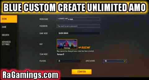 Free Fire Blue Cutstom Unlimited Amo