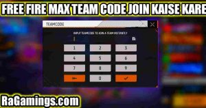 free fire max team code join kaise kare