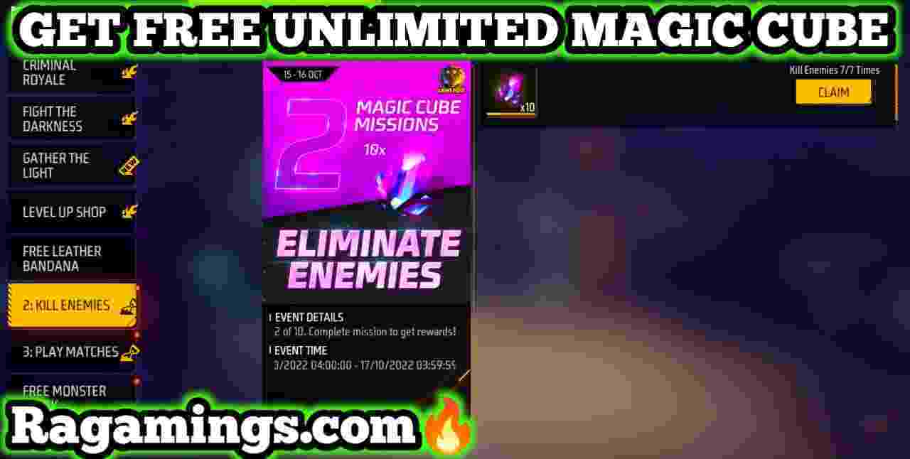 Get Unlimited Free Magic Cube in Free Fire