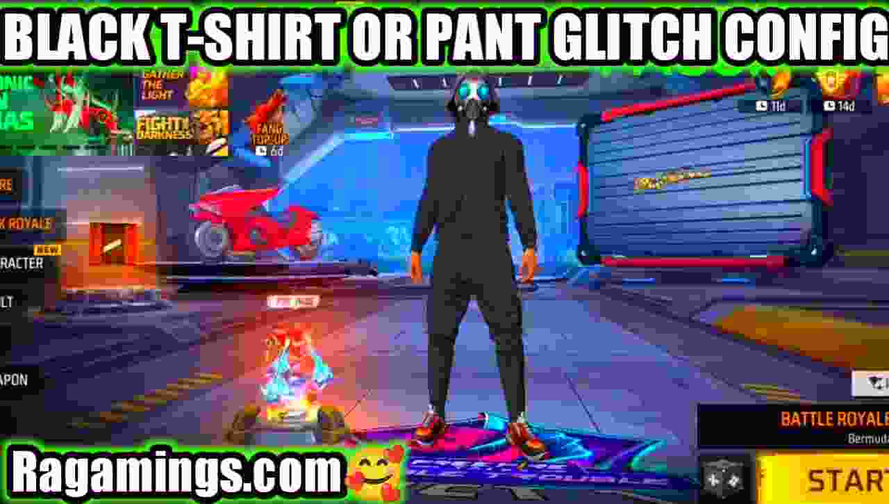 Free Fire Black T-Shirt Pant Glitch Config File