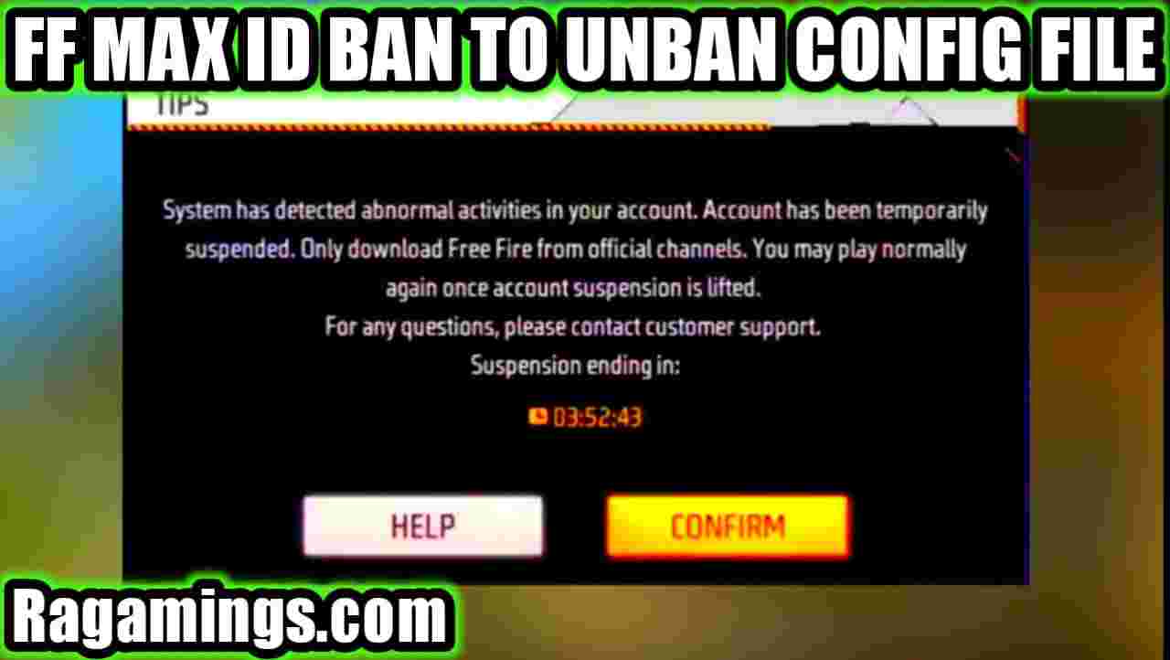 Free Fire Max BAN ID To Unban Account ID Recovery Config